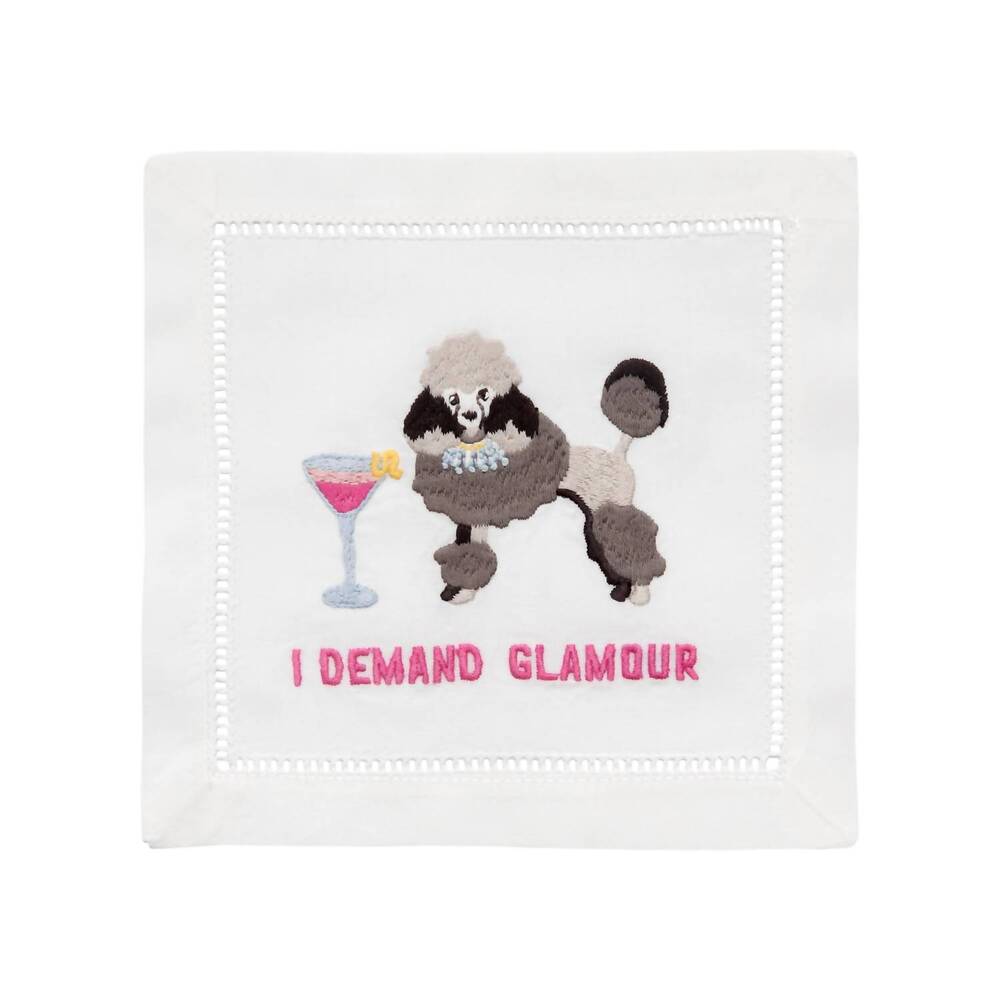 NEW AUGUST MORGAN i demand glamour cocktail napkins in poodle
